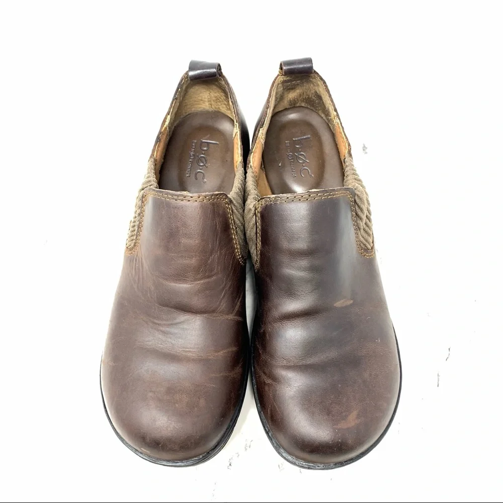 B.O.C. By Born Stefana Oiled Brown Leather Comfort Booties 6.5 Earthy Classic